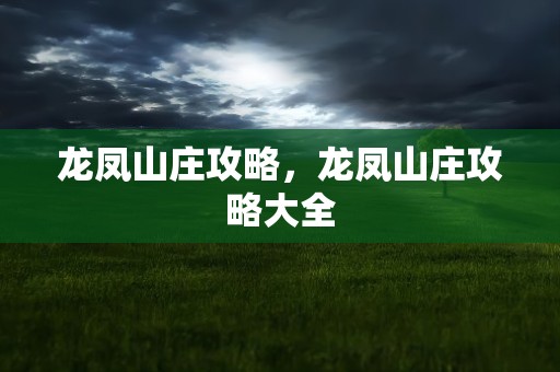 龙凤山庄攻略，龙凤山庄攻略大全