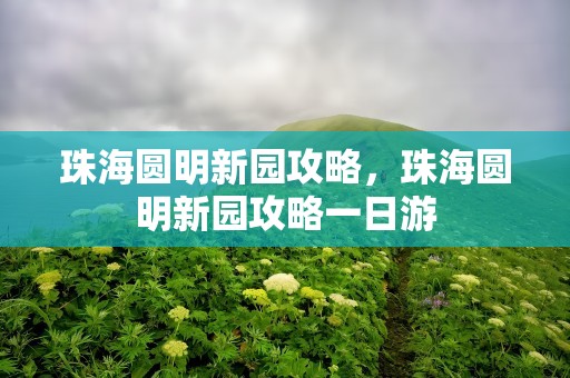 珠海圆明新园攻略，珠海圆明新园攻略一日游