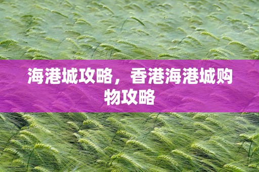 海港城攻略，香港海港城购物攻略