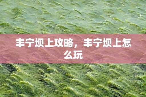 丰宁坝上攻略，丰宁坝上怎么玩