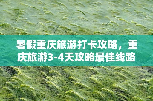 暑假重庆旅游打卡攻略，重庆旅游3-4天攻略最佳线路