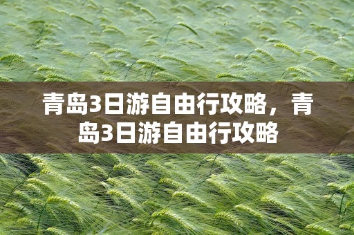 青岛3日游自由行攻略，青岛3日游自由行攻略