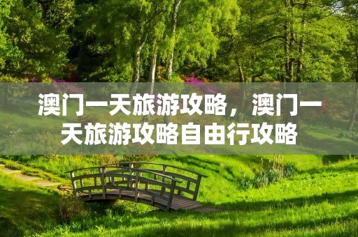 澳门一天旅游攻略，澳门一天旅游攻略自由行攻略