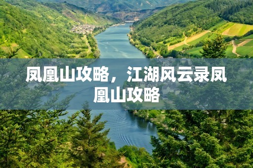 凤凰山攻略，江湖风云录凤凰山攻略