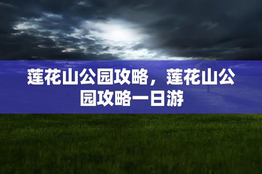 莲花山公园攻略，莲花山公园攻略一日游