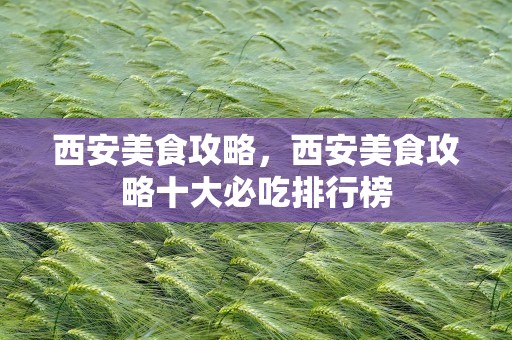 西安美食攻略，西安美食攻略十大必吃排行榜