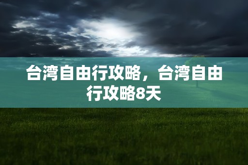 台湾自由行攻略，台湾自由行攻略8天