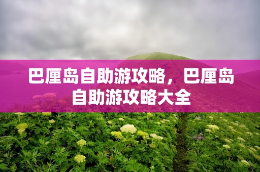 巴厘岛自助游攻略，巴厘岛自助游攻略大全