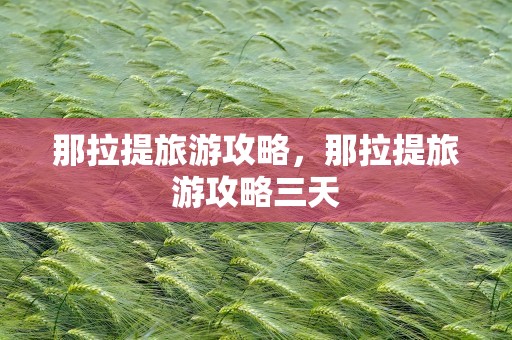 那拉提旅游攻略，那拉提旅游攻略三天