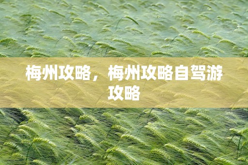 梅州攻略，梅州攻略自驾游攻略