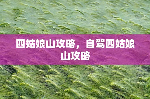 四姑娘山攻略，自驾四姑娘山攻略