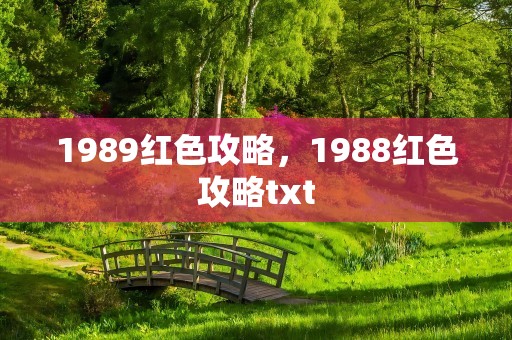 1989红色攻略，1988红色攻略txt