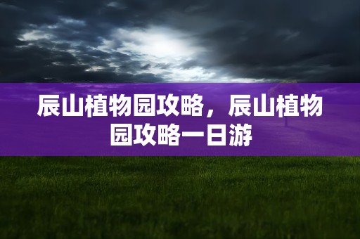 辰山植物园攻略，辰山植物园攻略一日游