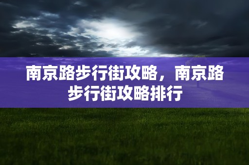 南京路步行街攻略，南京路步行街攻略排行