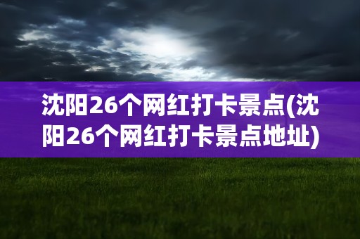 沈阳26个网红打卡景点(沈阳26个网红打卡景点地址)