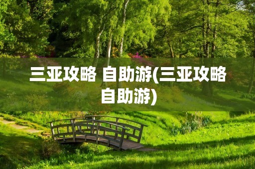 三亚攻略 自助游(三亚攻略自助游)