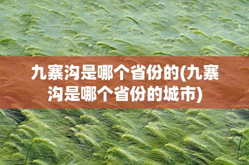 九寨沟是哪个省份的(九寨沟是哪个省份的城市)