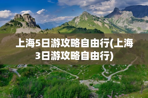 上海5日游攻略自由行(上海3日游攻略自由行)