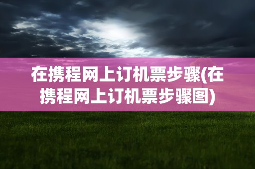 在携程网上订机票步骤(在携程网上订机票步骤图)