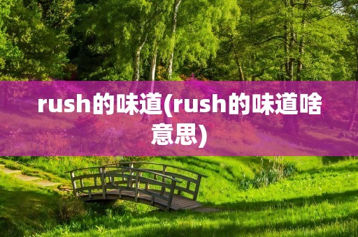 rush的味道(rush的味道啥意思)