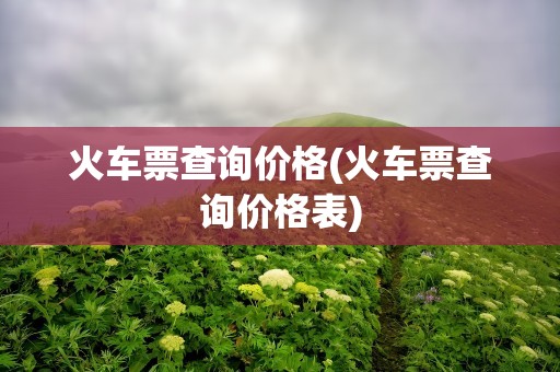 火车票查询价格(火车票查询价格表)