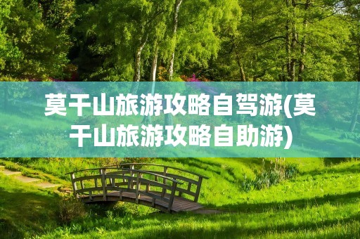 莫干山旅游攻略自驾游(莫干山旅游攻略自助游)