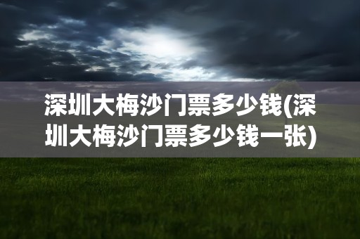 深圳大梅沙门票多少钱(深圳大梅沙门票多少钱一张)