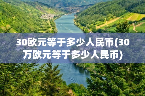 30欧元等于多少人民币(30万欧元等于多少人民币)