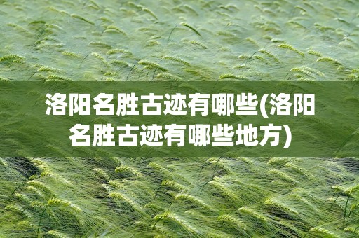 洛阳名胜古迹有哪些(洛阳名胜古迹有哪些地方)