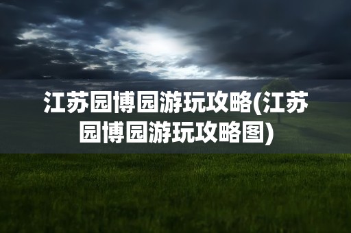 江苏园博园游玩攻略(江苏园博园游玩攻略图)