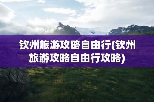 钦州旅游攻略自由行(钦州旅游攻略自由行攻略)