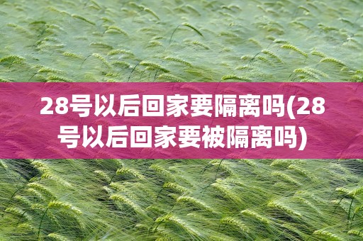 28号以后回家要隔离吗(28号以后回家要被隔离吗)