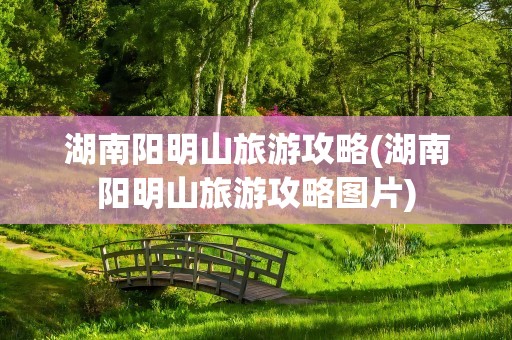 湖南阳明山旅游攻略(湖南阳明山旅游攻略图片)