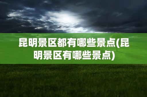 昆明景区都有哪些景点(昆明景区有哪些景点)