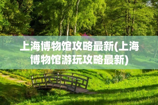 上海博物馆攻略最新(上海博物馆游玩攻略最新)