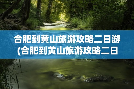 合肥到黄山旅游攻略二日游(合肥到黄山旅游攻略二日游详细)