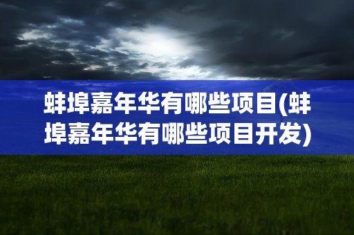 蚌埠嘉年华有哪些项目(蚌埠嘉年华有哪些项目开发)