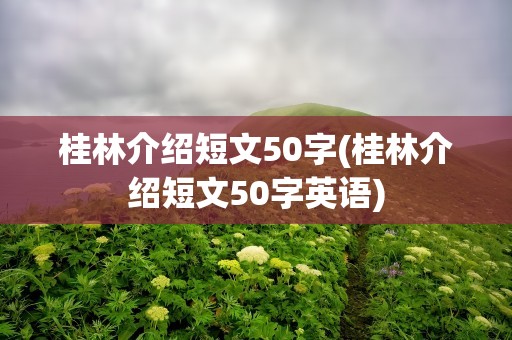 桂林介绍短文50字(桂林介绍短文50字英语)