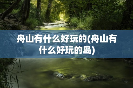 舟山有什么好玩的(舟山有什么好玩的岛)