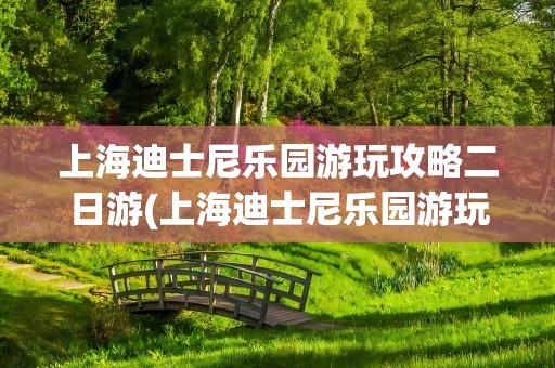 上海迪士尼乐园游玩攻略二日游(上海迪士尼乐园游玩攻略二日游价格)