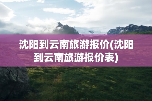 沈阳到云南旅游报价(沈阳到云南旅游报价表)