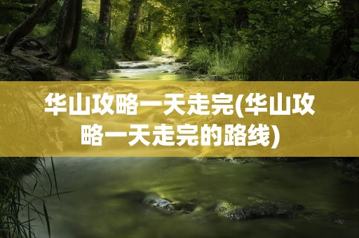 华山攻略一天走完(华山攻略一天走完的路线)