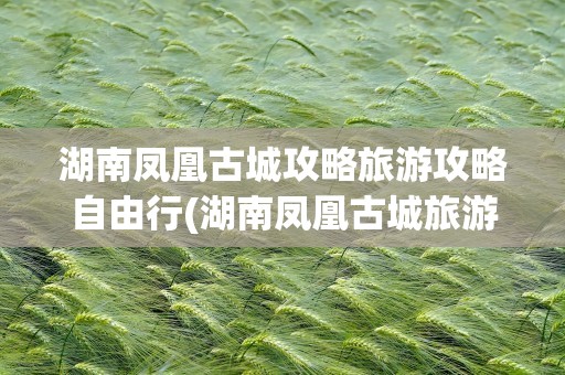 湖南凤凰古城攻略旅游攻略自由行(湖南凤凰古城旅游攻略自由行)