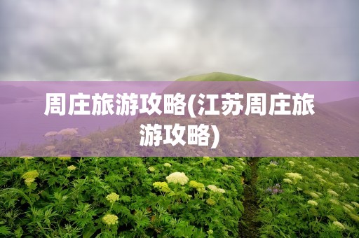 周庄旅游攻略(江苏周庄旅游攻略)